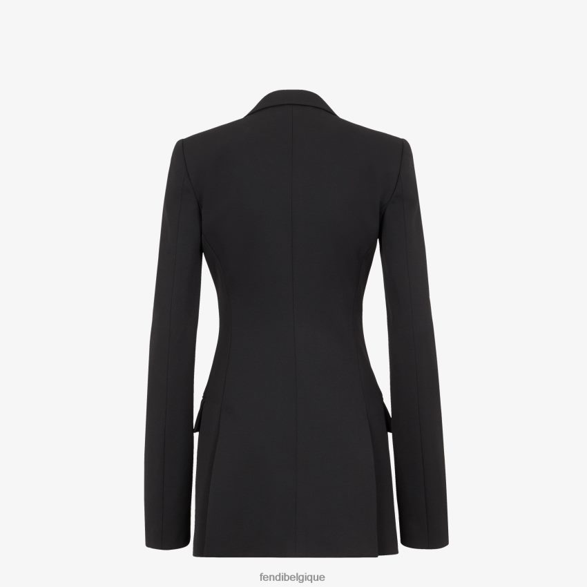 vêtements Fendi veste en grain de poudre noir femmes 8X8J2J1238 Fendi Belgique