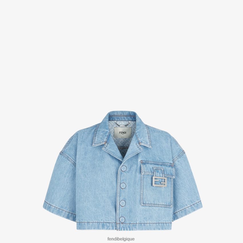 vêtements Fendi veste en jean bleu femmes 8X8J2J1019 Fendi Belgique