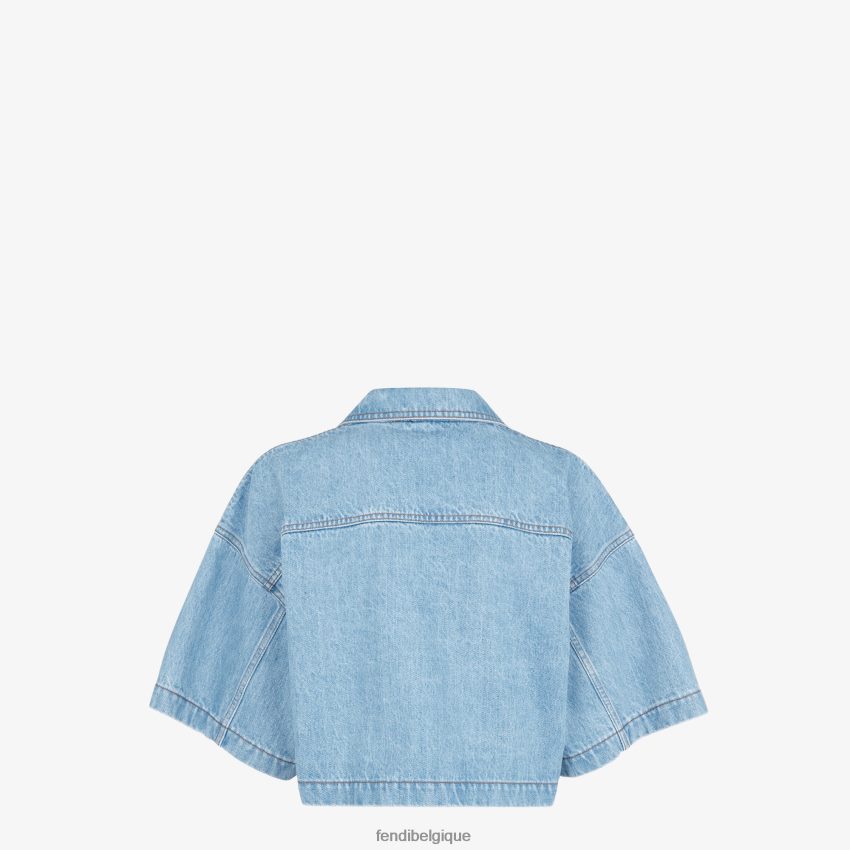 vêtements Fendi veste en jean bleu femmes 8X8J2J1019 Fendi Belgique