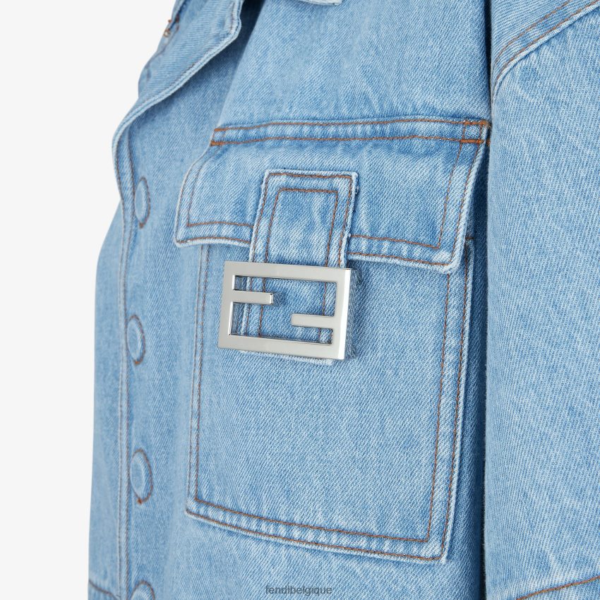 vêtements Fendi veste en jean bleu femmes 8X8J2J1019 Fendi Belgique