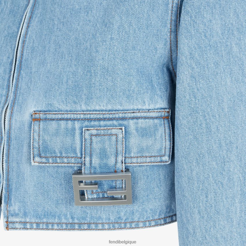 vêtements Fendi veste en jean bleu femmes 8X8J2J938 Fendi Belgique