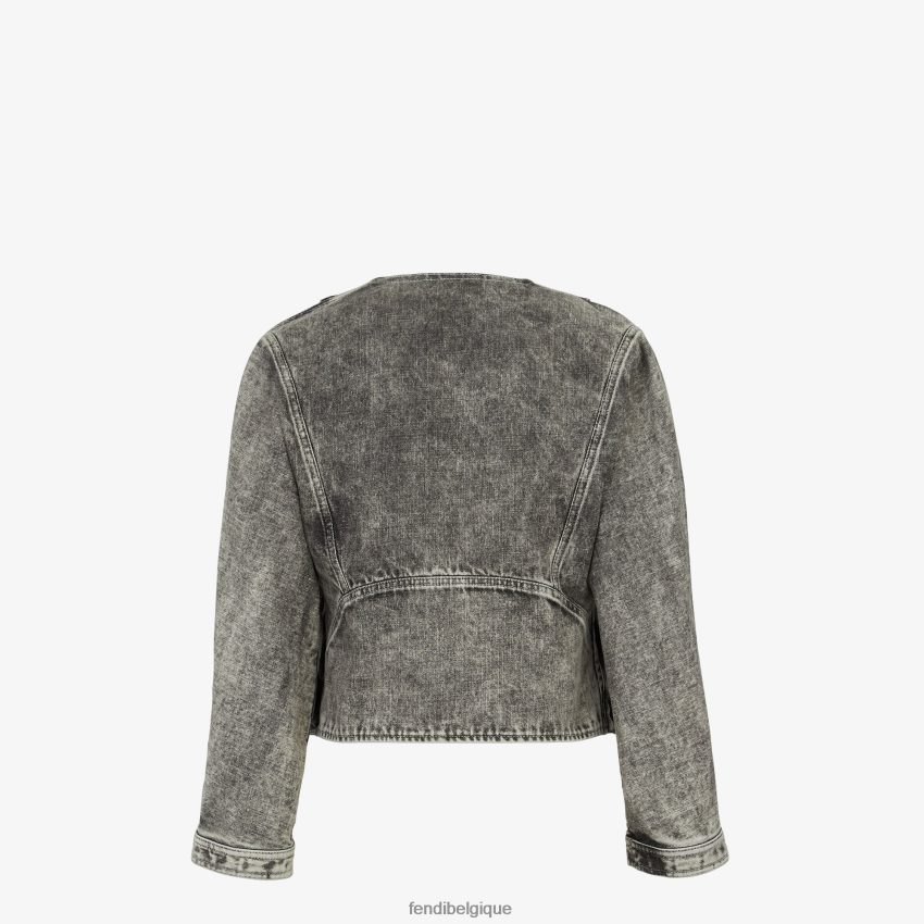 vêtements Fendi veste en jean noir femmes 8X8J2J1062 Fendi Lunette De Soleil