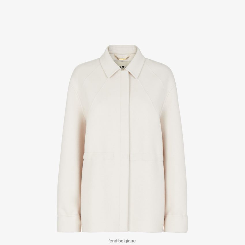vêtements Fendi veste en laine blanc femmes 8X8J2J1199 Fendi Belgique