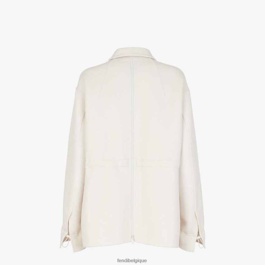 vêtements Fendi veste en laine blanc femmes 8X8J2J1199 Fendi Belgique