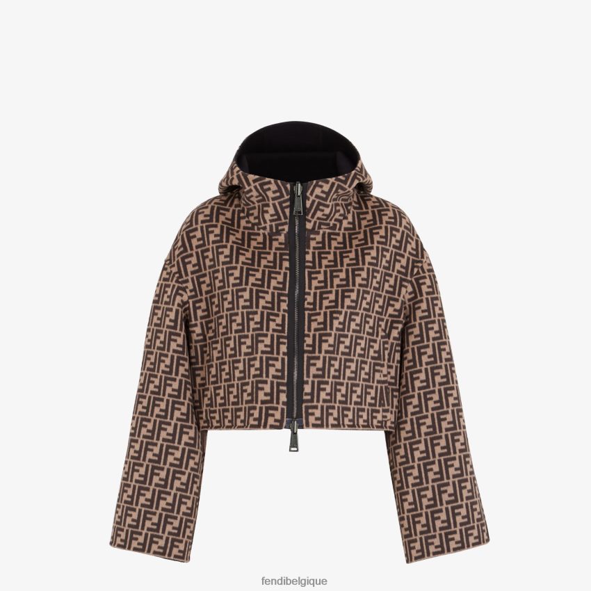 vêtements Fendi veste en laine noir femmes 8X8J2J1105 Fendi Sac