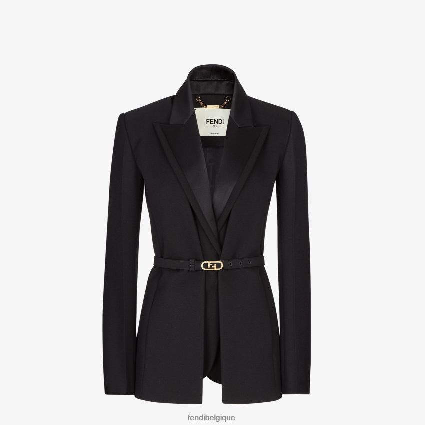 vêtements Fendi veste en laine noir femmes 8X8J2J1232 Fendi Belgique