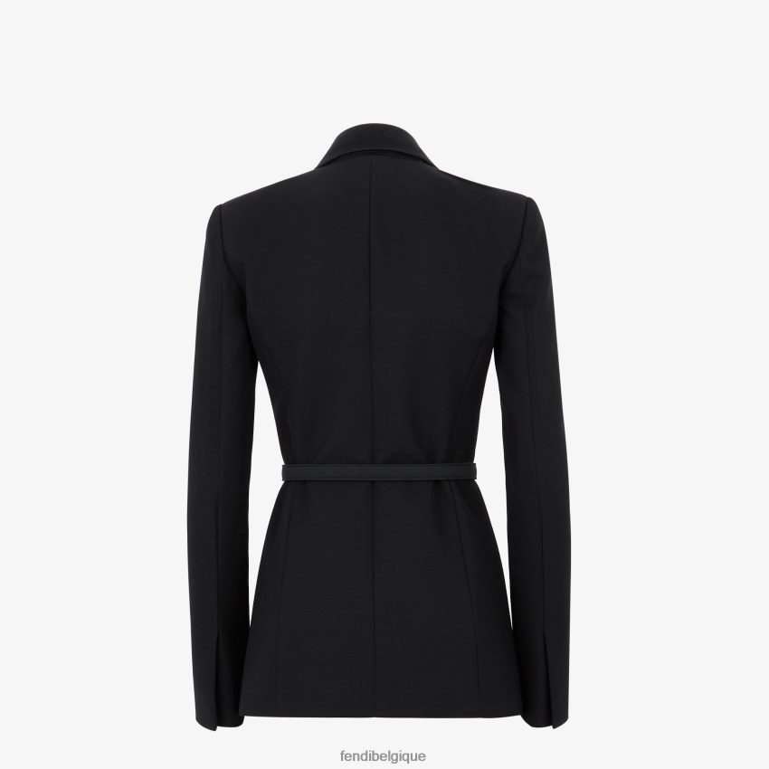 vêtements Fendi veste en laine noir femmes 8X8J2J1232 Fendi Belgique