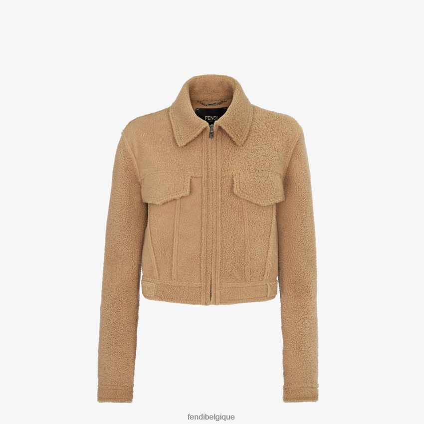 vêtements Fendi veste en peau de mouton beige femmes 8X8J2J1091 Fendi Belgique