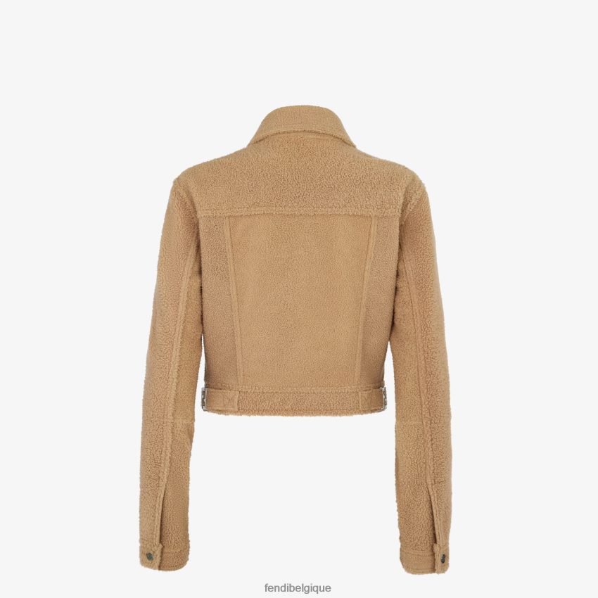 vêtements Fendi veste en peau de mouton beige femmes 8X8J2J1091 Fendi Belgique