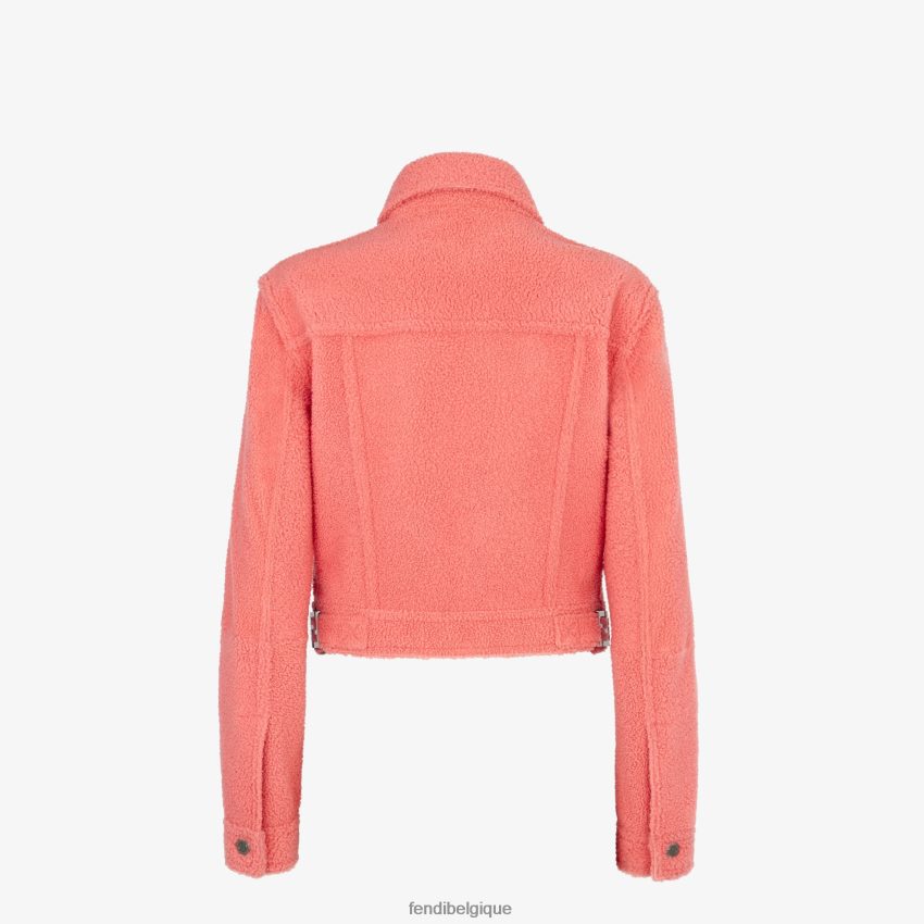 vêtements Fendi veste en peau de mouton rose femmes 8X8J2J1088 Fendi Belgique
