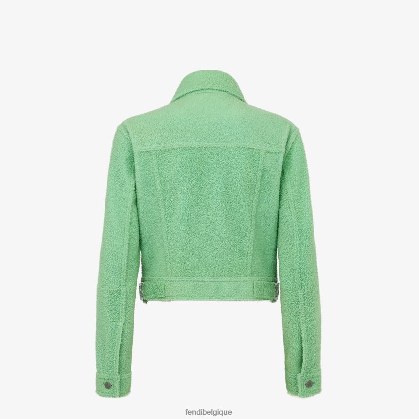vêtements Fendi veste en peau de mouton vert femmes 8X8J2J1094 Fendi Belgique