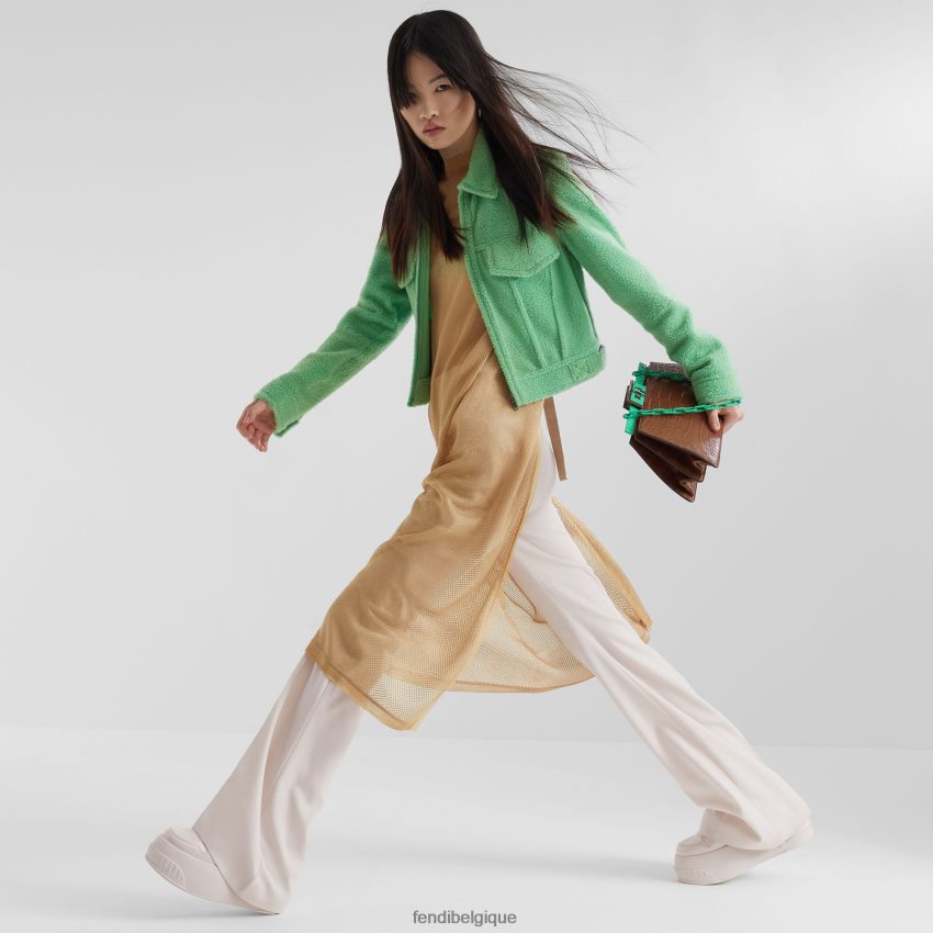 vêtements Fendi veste en peau de mouton vert femmes 8X8J2J1094 Fendi Belgique