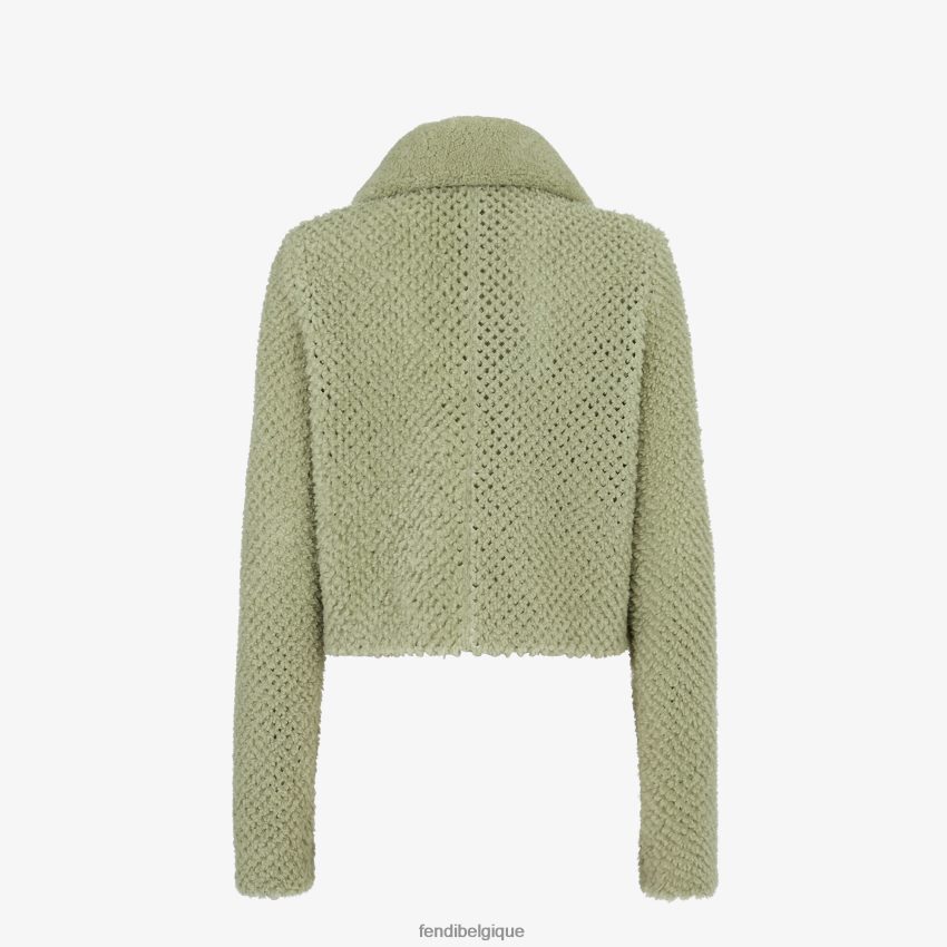 vêtements Fendi veste en peau de mouton vert femmes 8X8J2J1099 Fendi Sac