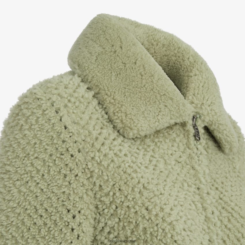vêtements Fendi veste en peau de mouton vert femmes 8X8J2J1099 Fendi Sac