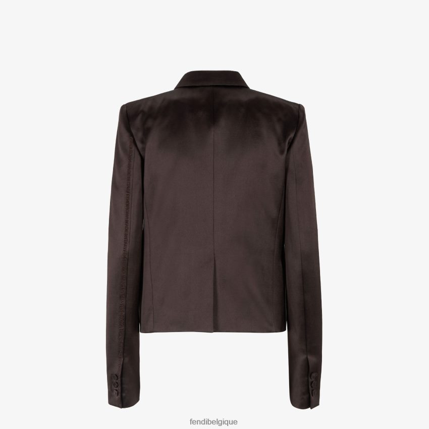 vêtements Fendi veste en satin duchesse brun femmes 8X8J2J934 Fendi Sac