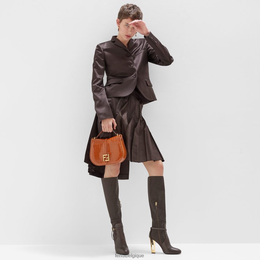 vêtements Fendi veste en satin duchesse brun femmes 8X8J2J934 Fendi Sac