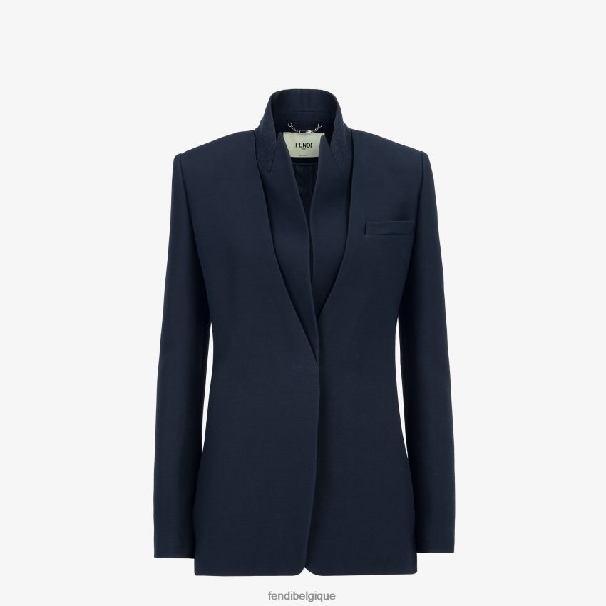 vêtements Fendi veste en soie et laine bleu femmes 8X8J2J1153 Fendi Sac