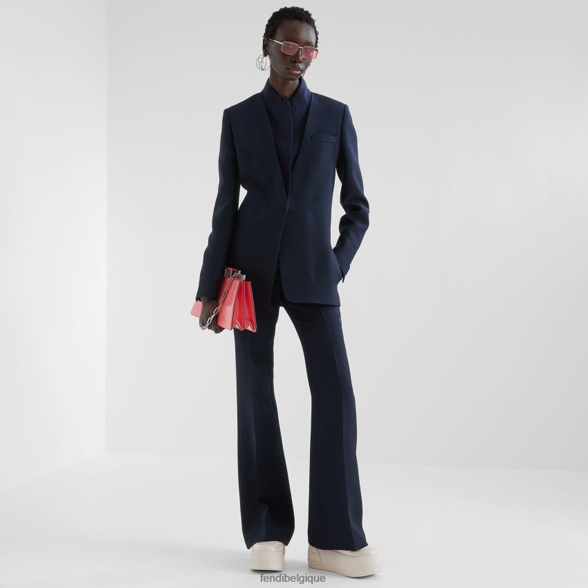 vêtements Fendi veste en soie et laine bleu femmes 8X8J2J1153 Fendi Sac