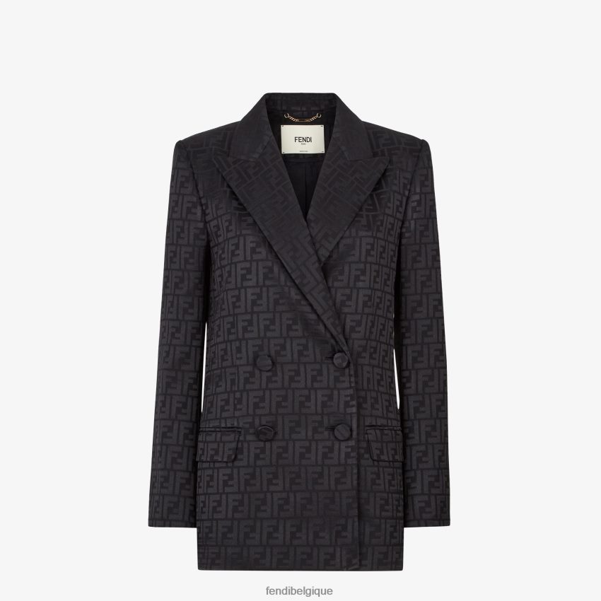 vêtements Fendi veste en soie noir femmes 8X8J2J1131 Fendi Lunette De Soleil
