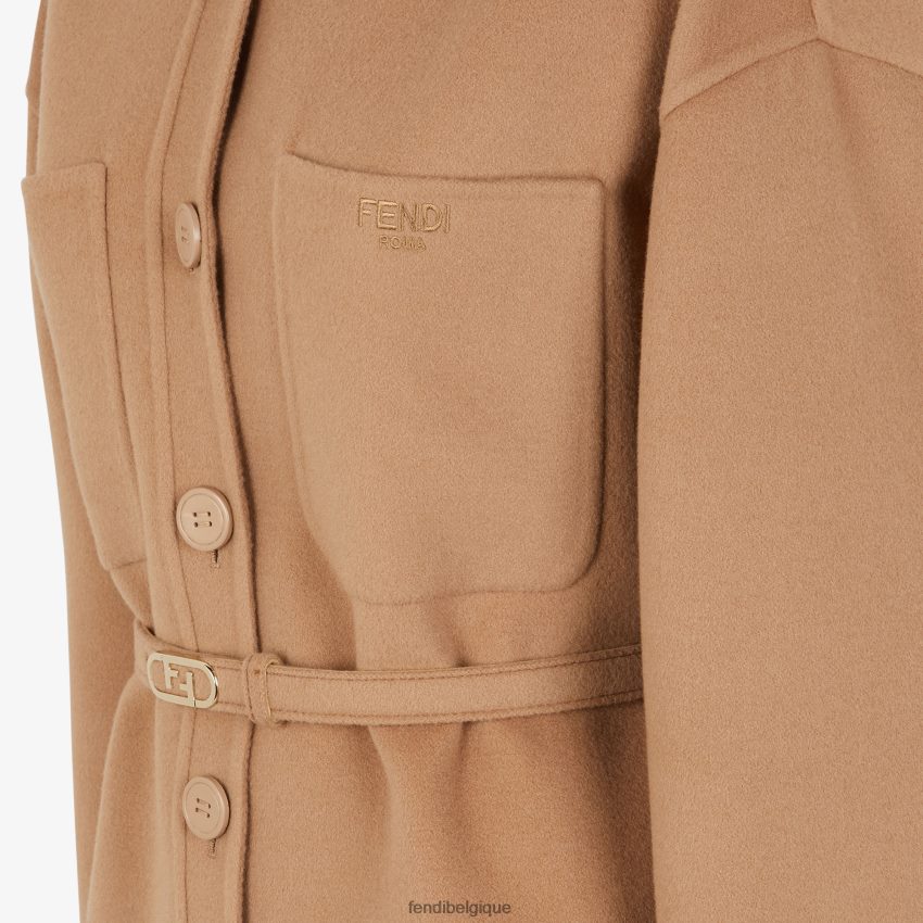 vêtements Fendi veste incontournable en cachemire camel beige femmes 8X8J2J1205 Fendi Belgique