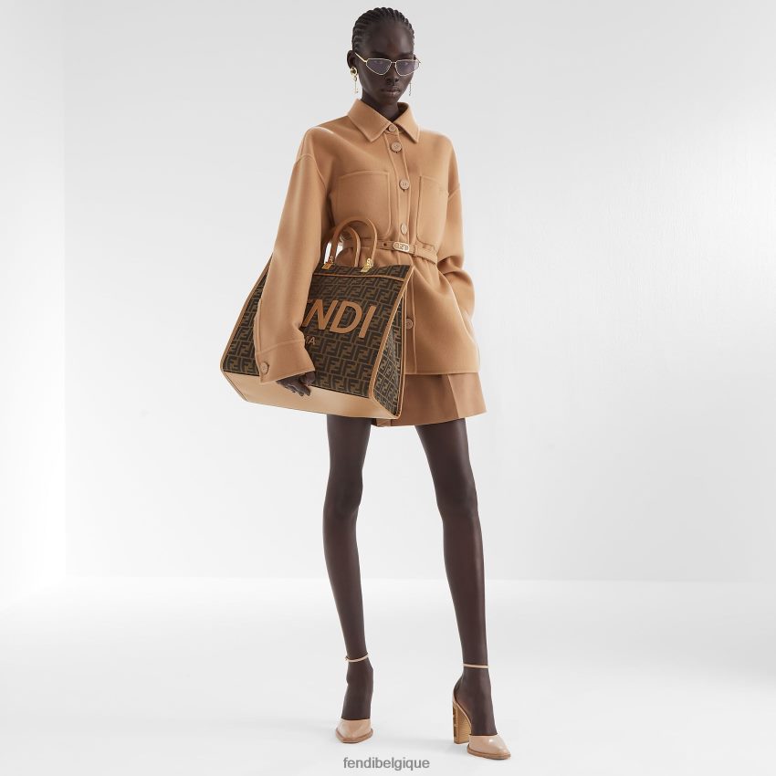 vêtements Fendi veste incontournable en cachemire camel beige femmes 8X8J2J1205 Fendi Belgique