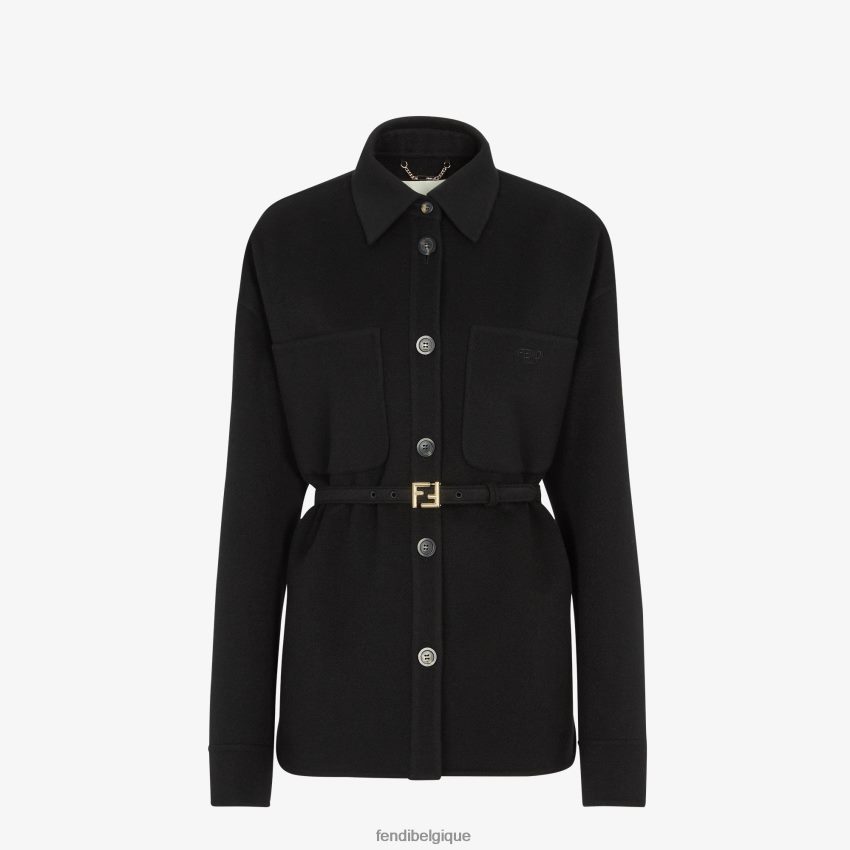vêtements Fendi veste incontournable en cachemire noir femmes 8X8J2J1001 Fendi Belgique