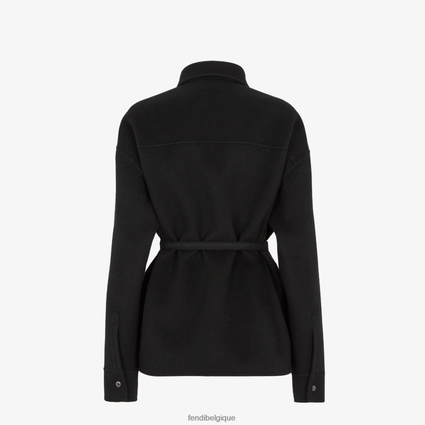 vêtements Fendi veste incontournable en cachemire noir femmes 8X8J2J1001 Fendi Belgique