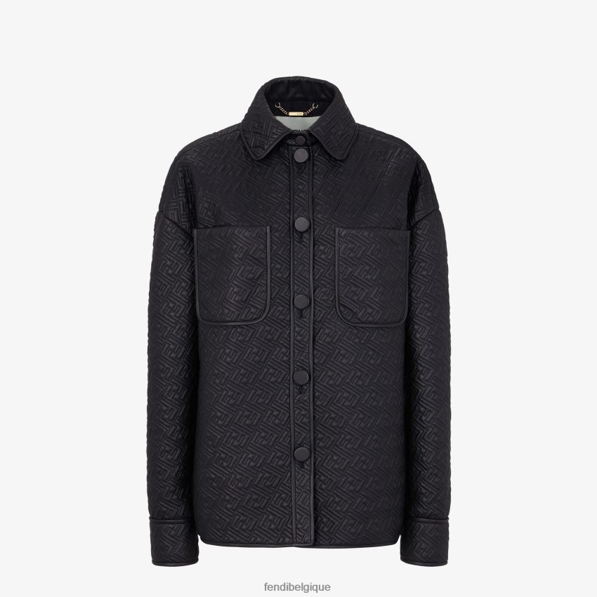 vêtements Fendi veste incontournable en cuir nappa noir femmes 8X8J2J1236 Fendi Lunette De Soleil