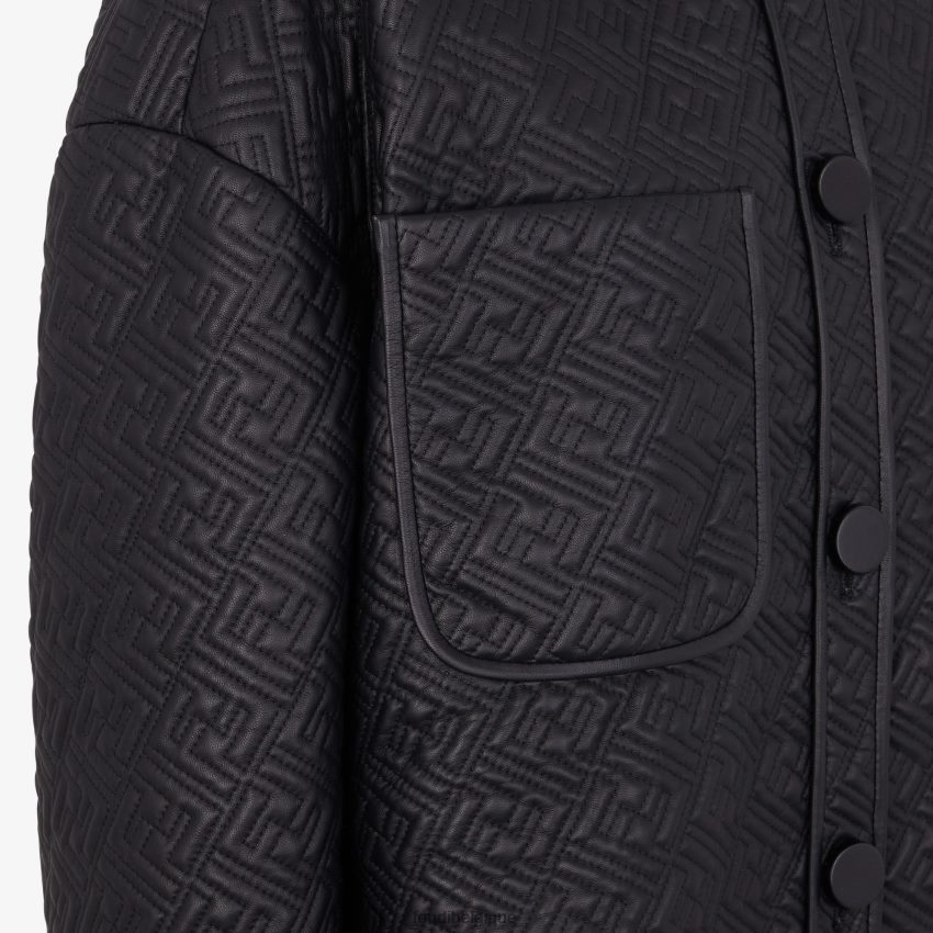vêtements Fendi veste incontournable en cuir nappa noir femmes 8X8J2J1236 Fendi Lunette De Soleil