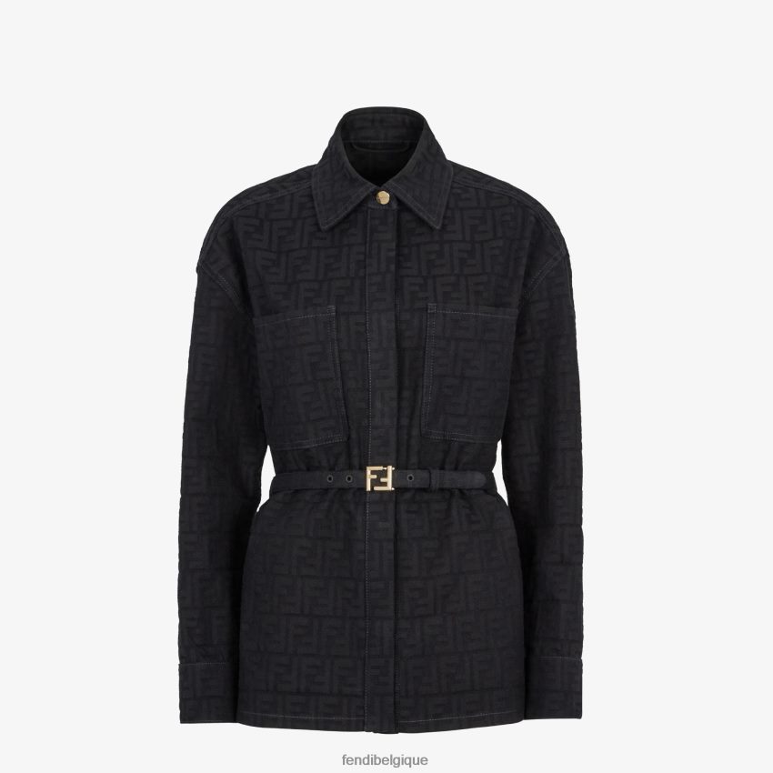 vêtements Fendi veste incontournable en denim jacquard bleu femmes 8X8J2J931 Fendi Sac