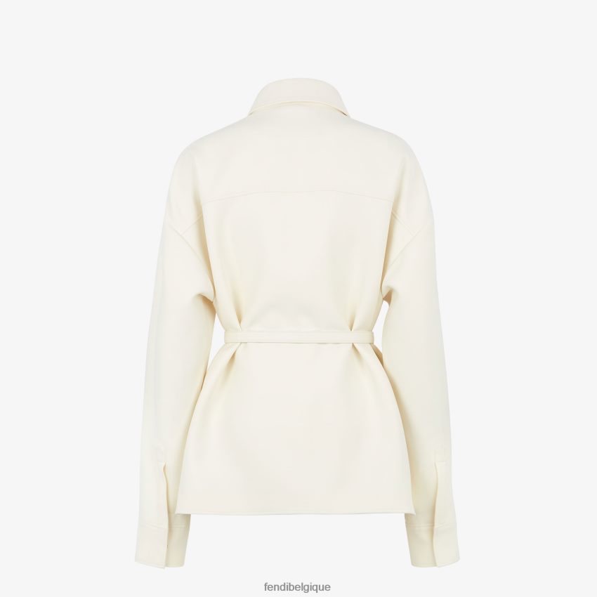 vêtements Fendi veste incontournable en laine et soie blanc femmes 8X8J2J961 Fendi Sac