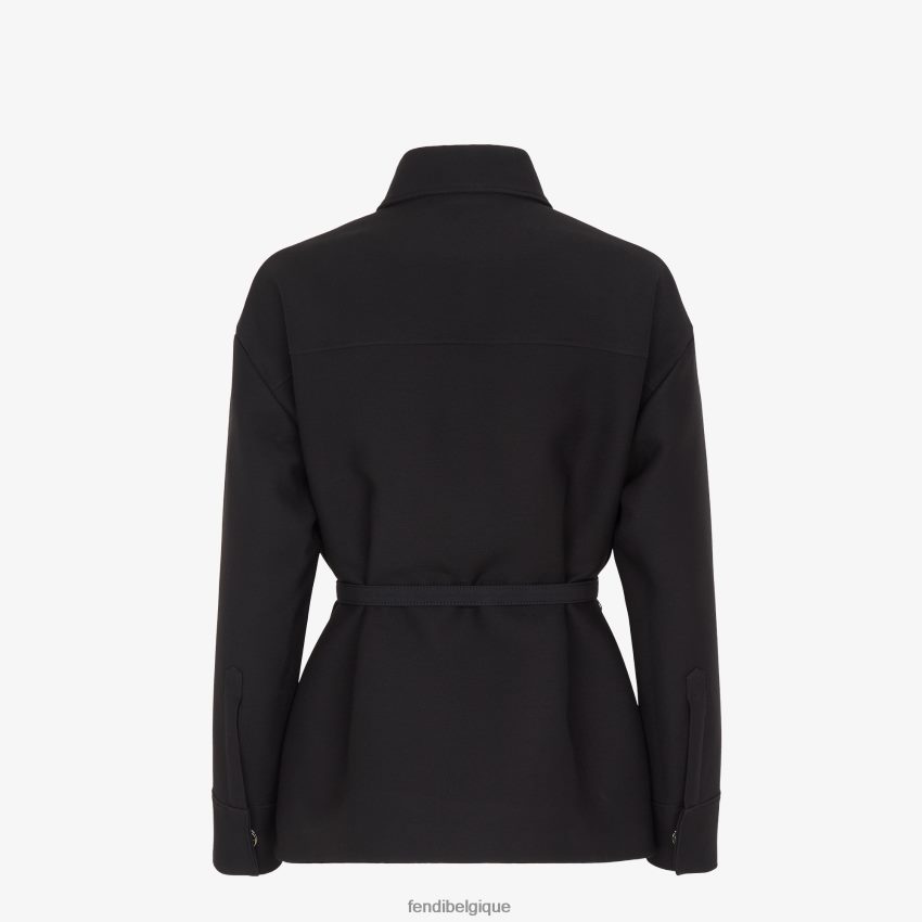 vêtements Fendi veste incontournable en laine et soie noir femmes 8X8J2J1006 Fendi Sac