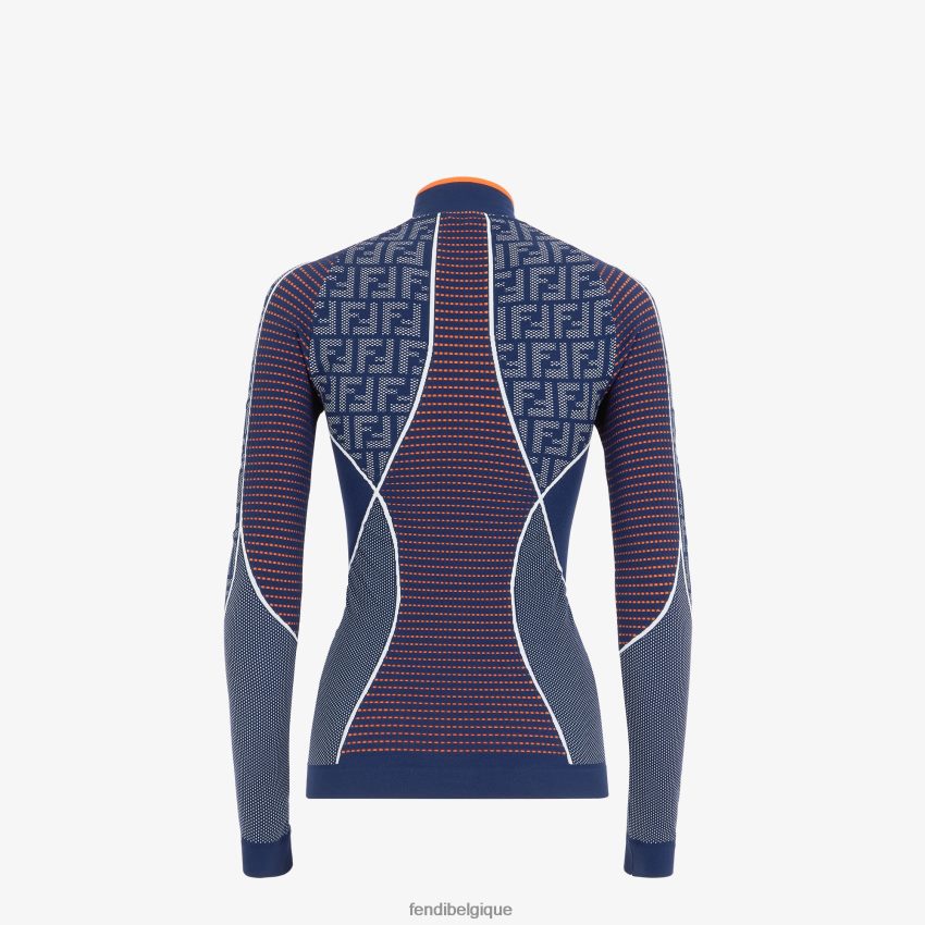 vêtements Fendi pull en tissu technique ff bleu femmes 8X8J2J1165 Fendi Sac