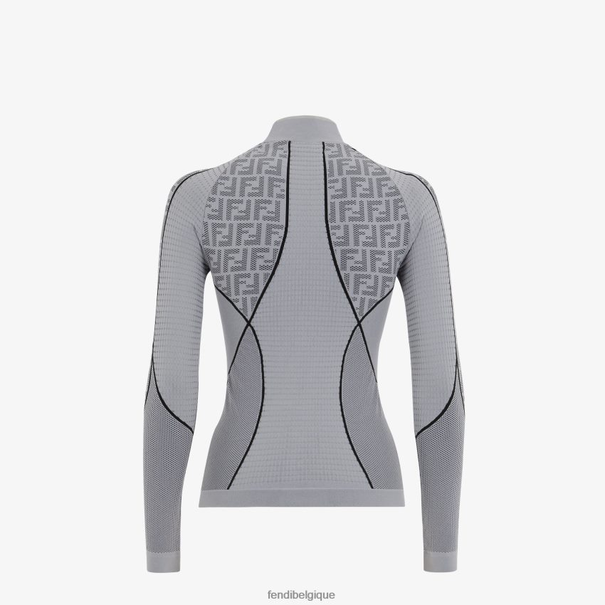 vêtements Fendi pull en tissu technique ff gris femmes 8X8J2J1167 Fendi Lunette De Soleil