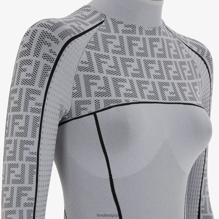vêtements Fendi pull en tissu technique ff gris femmes 8X8J2J1167 Fendi Lunette De Soleil