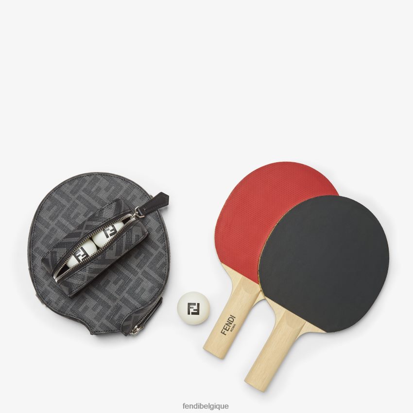 accessoires Fendi ensemble de tennis de table en tissu noir hommes 8X8J2J2501 Fendi Belgique