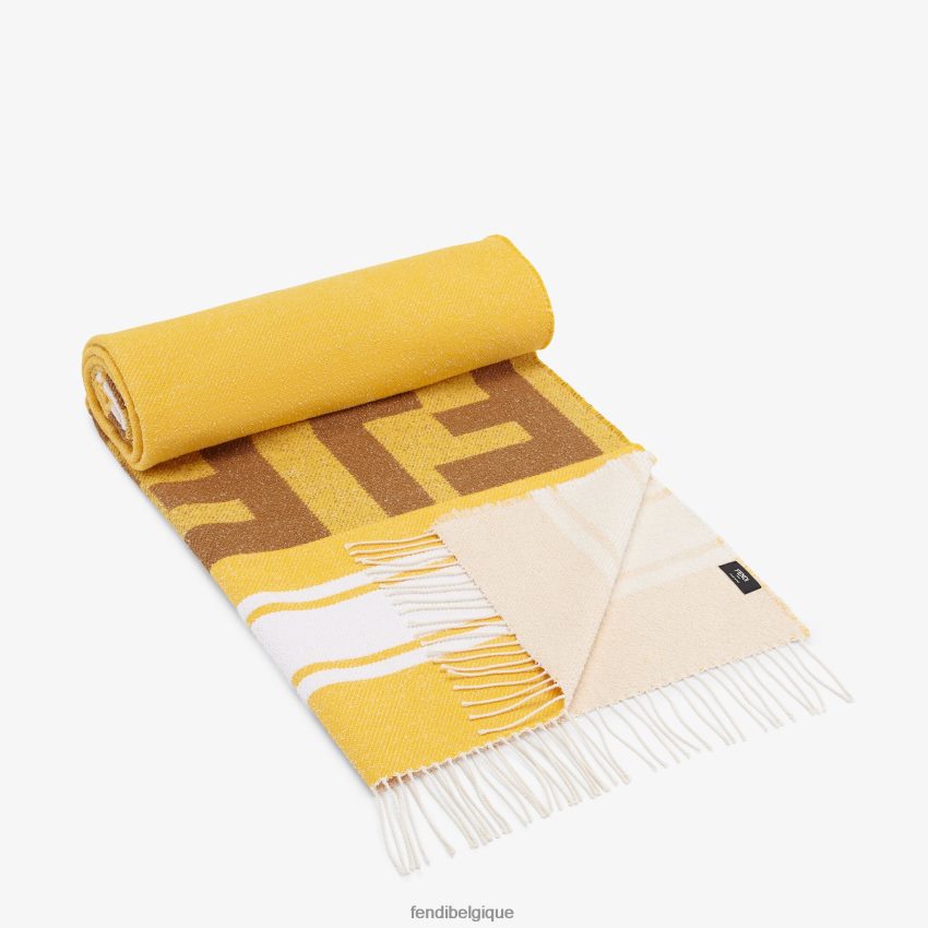 accessoires Fendi serviette de plage en tissu éponge jaune hommes 8X8J2J2075 Fendi Belgique