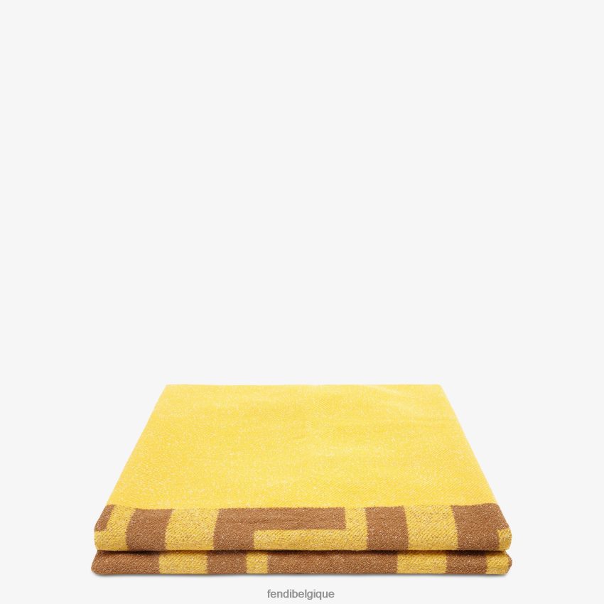 accessoires Fendi serviette de plage en tissu éponge jaune hommes 8X8J2J2075 Fendi Belgique