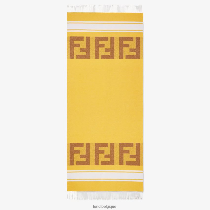 accessoires Fendi serviette de plage en tissu éponge jaune hommes 8X8J2J2075 Fendi Belgique