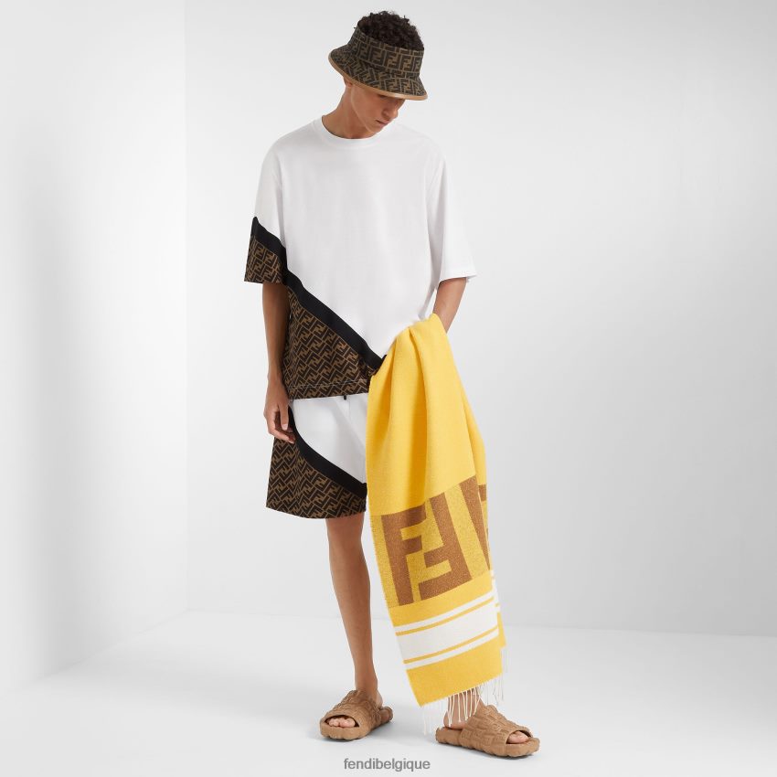 accessoires Fendi serviette de plage en tissu éponge jaune hommes 8X8J2J2075 Fendi Belgique