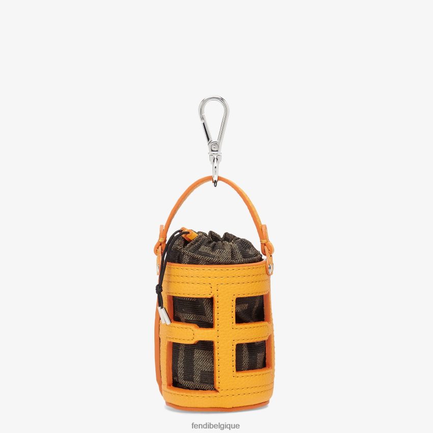 accessoires Fendi charm en cuir pour sac seau orange hommes 8X8J2J2419 Fendi Sac