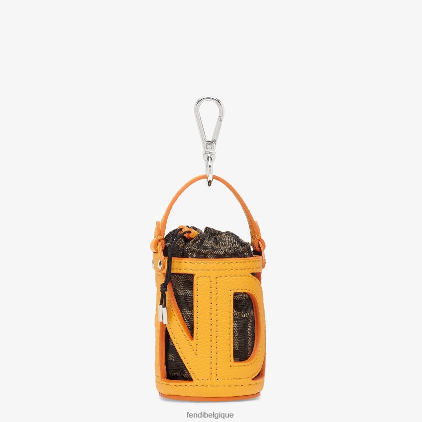 accessoires Fendi charm en cuir pour sac seau orange hommes 8X8J2J2419 Fendi Sac