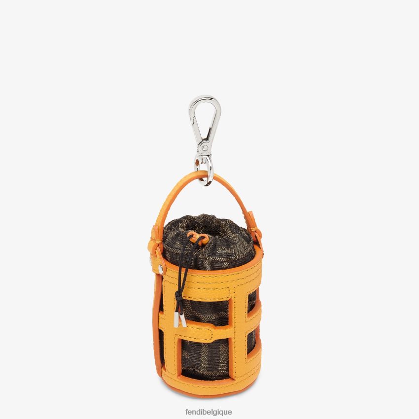 accessoires Fendi charm en cuir pour sac seau orange hommes 8X8J2J2419 Fendi Sac