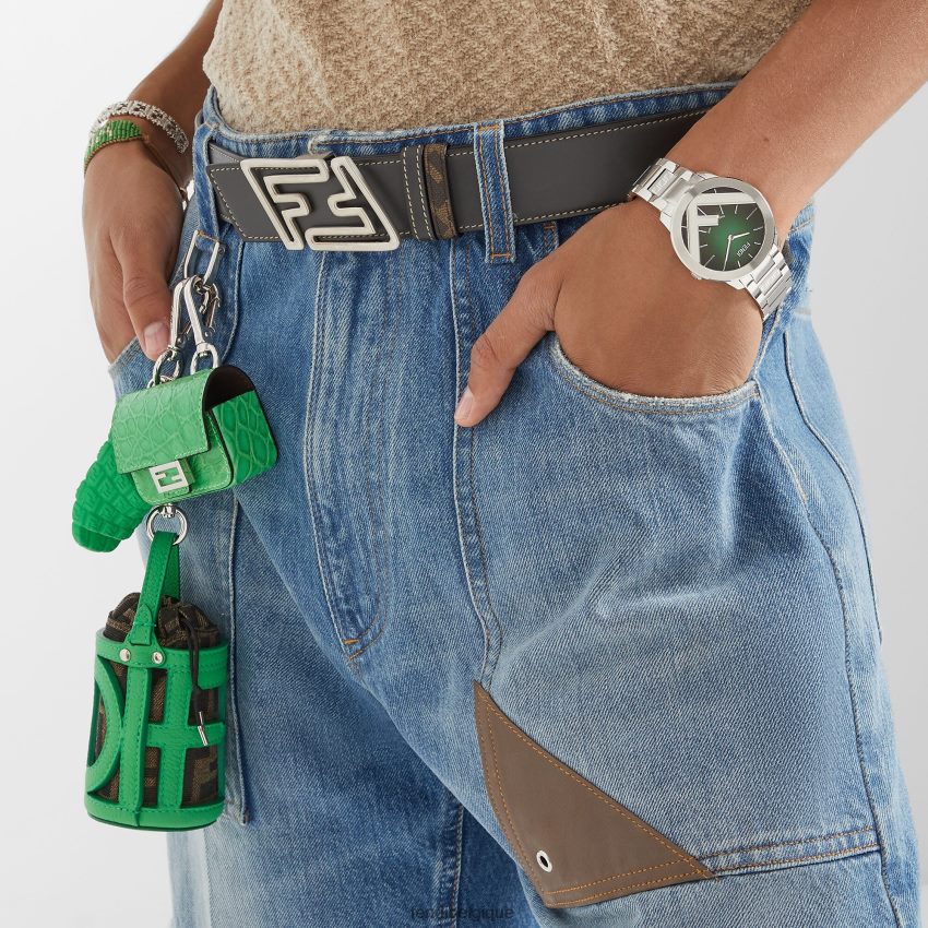 accessoires Fendi étui à clé en caoutchouc vert hommes 8X8J2J2415 Fendi Lunette De Soleil