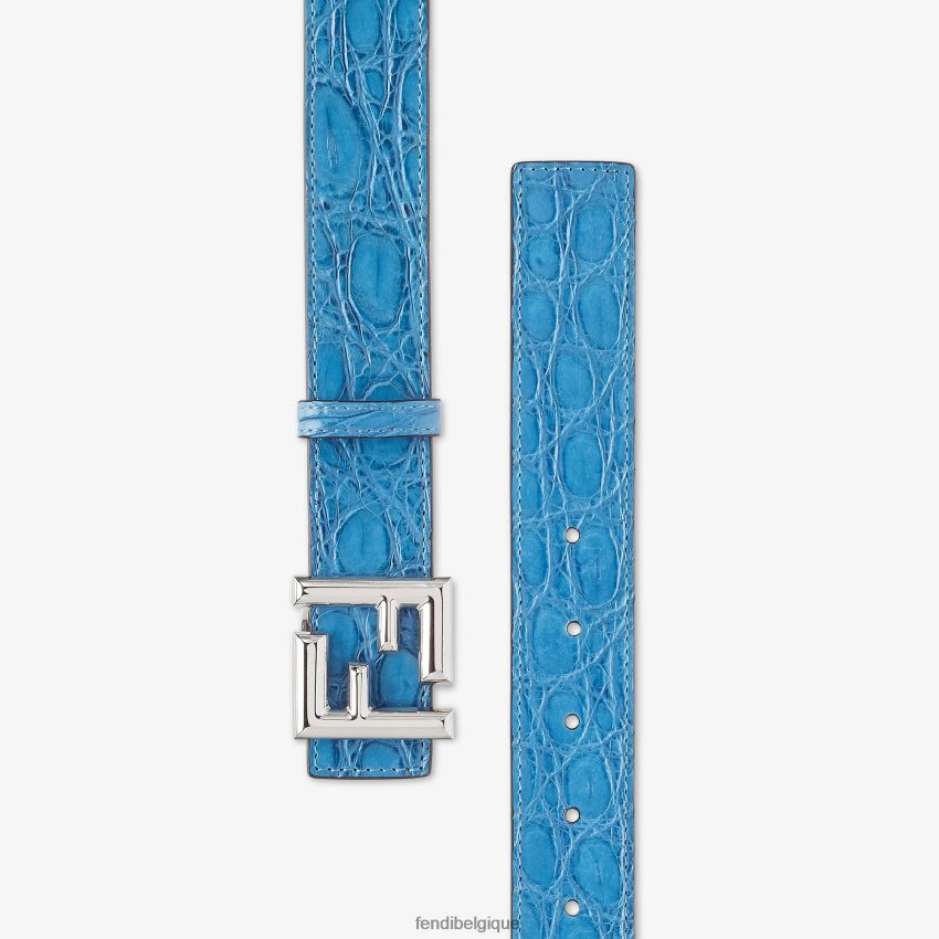accessoires Fendi ceinture de caïman bleu clair hommes 8X8J2J2437 Fendi Sac