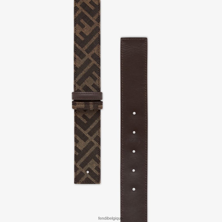 accessoires Fendi ceinture en tissu ff brun hommes 8X8J2J2552 Fendi Belgique