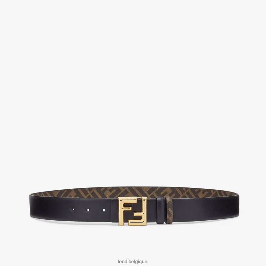 accessoires Fendi ceinture réversible en cuir arrondie ff noir hommes 8X8J2J2333 Fendi Belgique