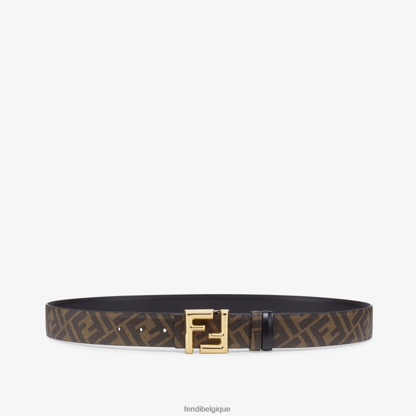 accessoires Fendi ceinture réversible en cuir arrondie ff noir hommes 8X8J2J2333 Fendi Belgique