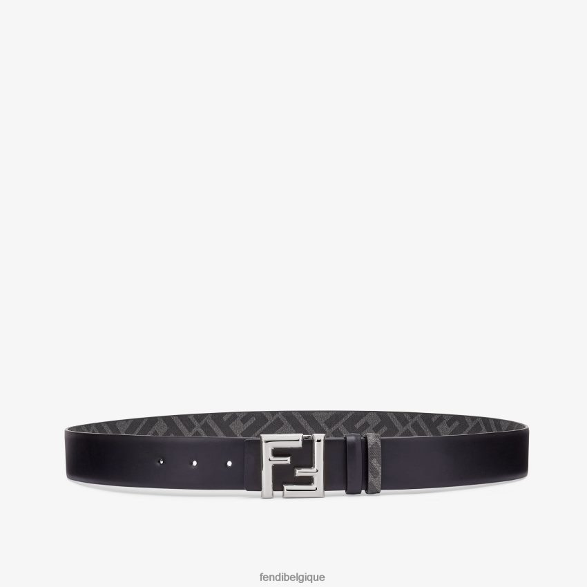 accessoires Fendi ceinture réversible en cuir arrondie ff noir hommes 8X8J2J2393 Fendi Belgique