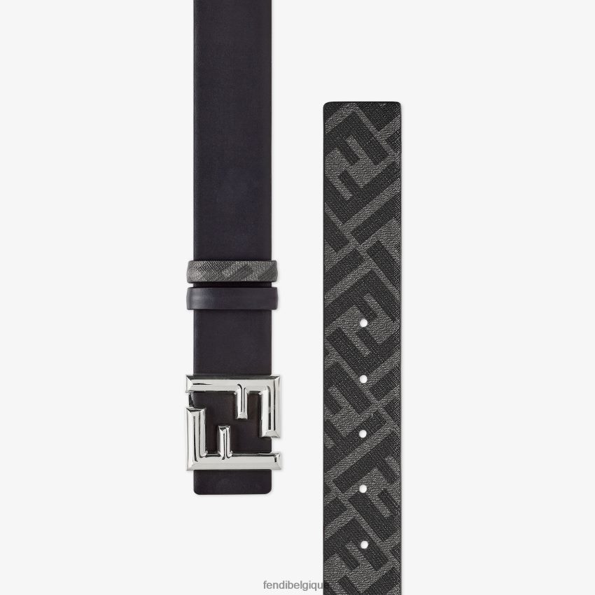 accessoires Fendi ceinture réversible en cuir arrondie ff noir hommes 8X8J2J2393 Fendi Belgique